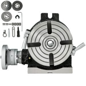 Rotary Table 6inch(150mm) Horizontal Vertical Milling Table 2/5inch(10mm) 4-Slot Milling Rotary Table MT-2 Rotary Table for Milling with Indexing Plate Set for Precision Milling Drilling