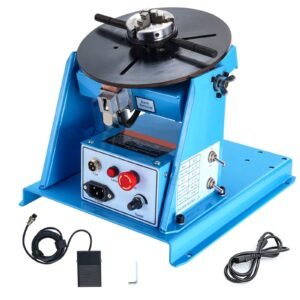 Rotary Welding Positioner 10KG, 0-90° Welding Positioning Turntable Table with 8.1 Inch 3-Jaw Lathe Chuck, 1-12 RPM 20W Portable Welder Positioning Machine for Cutting Grinding Assembly Testing