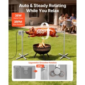 rotisserie grill ac120v 8 level height electric rotisserie grill kit bbq grills rotisseries kit with 132 lbs load capacity 38w motor stainless steel automatic grilling kits for parties 1.jpg