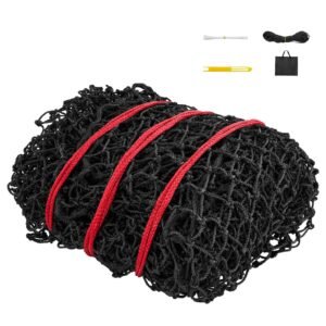 Round Bale Hay Net, 4.92 x 4.92 x 4.92 ft, 1.75 inch Holes, PE Material, Reinforced Knotted Design, with Zip Ties, Needle Shuttle, and Repair Twine, Slow Feeder Round Bale Net for Horses