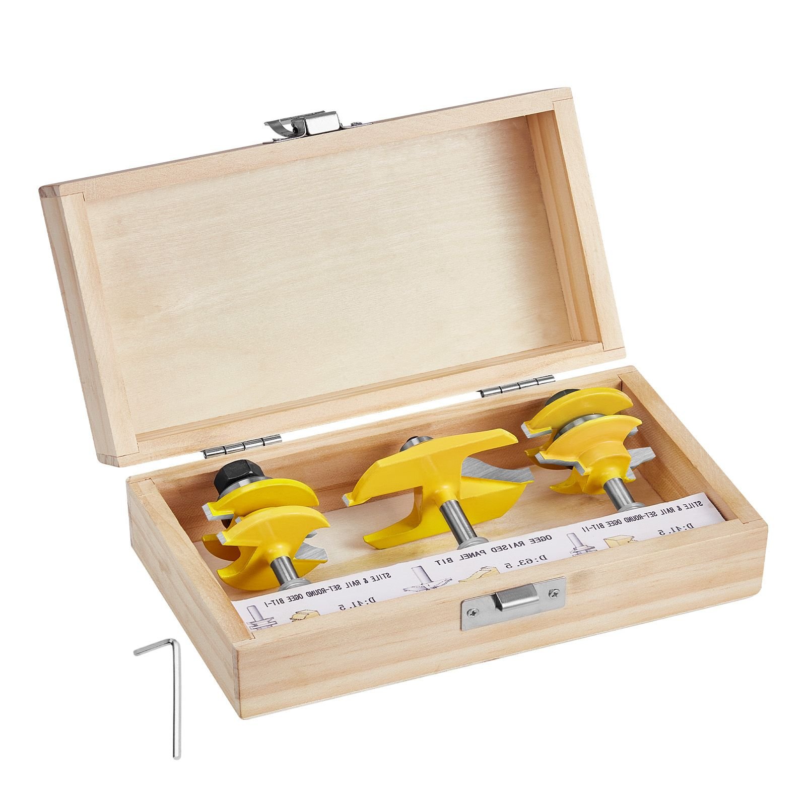 router bits set 3 pieces carbide router bit kit with 14 inch shank wood carrying case woodworking tools for professional and beginners carpenter for wood mdf particle board plywood.jpg