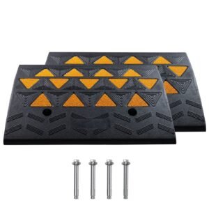 rubber curb ramp 2 pack 6 rise height heavy duty 33069 lbs15 t capacity threshold ramps driveway ramps with stable grid structure for cars wheelchairs bikes motorcycles.jpg