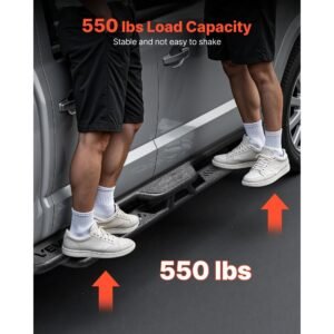 running boards 6 inches side steps compatible with 2024 2025 toyota tacoma double cab black carbon steel nerf bars 550 lbs load capacity wide non slip hollow surface with rustproof coating 27.jpg