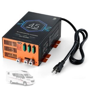 RV Converter, 45 Amp, 110V AC to 12V DC RV Power Converter Battery Charger with 4 Stage Smart Charging 13V to 16.5V Adjustable Operating Range, Compatible with Lithium Lead Acid Battery, ETL