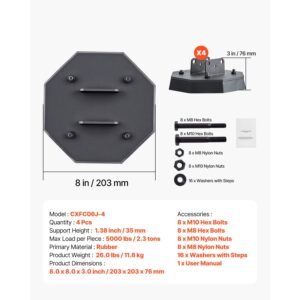 rv leveling pads 4 pack rubber trailer jack pads each with 5000 lbs capacity standard jack stabilizer pad with large surface area ideal for scissor jack feet 5th wheels class ac motorhomes 3.jpg