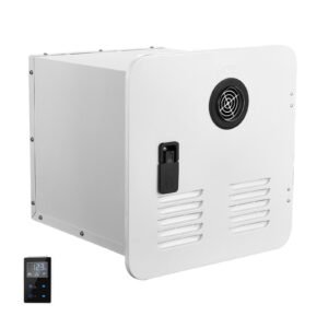 RV Tankless Water Heater, Instant Shower with 15 x 15 inches White Door and Remote Controller, 42000BTU Optimized Comfort Performance Hot Water, Ideal for RVers' Family Everyday Use, White