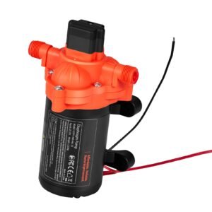 RV Water Pump, 12V DC 4 GPM (15.1 L/min), 3-Chamber Self-Priming Diaphragm Water Pump with Automatic Pressure Switch, 40 PSI Max Pressure, On Demand for RV, Caravan, Marine, Yacht, Car Washing