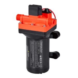 RV Water Pump, 12V DC 5 GPM (18.9 L/min), 4-Chamber Self-Priming Diaphragm Water Pump with Automatic Pressure Switch, 70 PSI Max Pressure, On Demand for RV, Caravan, Marine, Yacht, Car Washing