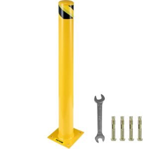 safety bollard 48x45 safety barrier bollard 4 12 od 48 height yellow powder coat pipe steel safety barrier with 4 free anchor bolts for traffic sensitive area.jpg