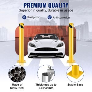 safety bollard safety barrier bollard 4 12 od 36 height yellow powder coat pipe steel safety barrier with 4 free anchor bolts for traffic sensitive area 2.jpg