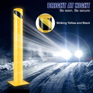 safety bollard safety barrier bollard 4 12 od 36 height yellow powder coat pipe steel safety barrier with 4 free anchor bolts for traffic sensitive area 4.jpg