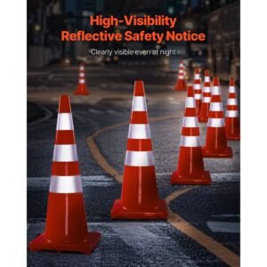 safety cones 6 x 36 traffic cones pvc orange construction cones reflective collars traffic cones with weighted base used for traffic control driveway road parking and school improvement 1.jpg