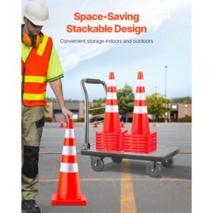 safety cones 6 x 36 traffic cones pvc orange construction cones reflective collars traffic cones with weighted base used for traffic control driveway road parking and school improvement 5.jpg