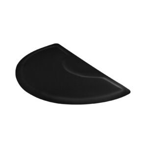 Salon Mat for Hair Stylist, 3 x 5 FT Semi-circle Salon Chair Mat, 1/2-inch Thickened Anti Fatigue Barber Shop Floor Mat with Round Cut Out, Easy-to-Clean PVC Surface & Anti-Trip Beveled Edges