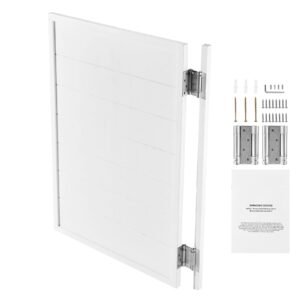 Saloon Doors, 32"W x 42" H Single Swinging Cafe Interior Doors, Square Design Premium Pine Wood, with Hinges & Hardware Kit, Easy to Install, for Hallway Kitchen Bar Pub Entrance, White