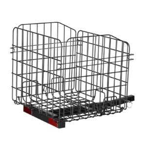 scooter rear basket, folding metal wire basket, heavy duty & spacious cargo basket, works with 1 inch receiver, compatible with most golden, drive & pride mobility scooter