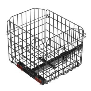 Scooter Rear Basket, Folding Metal Wire Basket, Heavy Duty & Spacious Cargo Basket, Works with 1-inch Receiver, Compatible with Most Golden, Drive & Pride Mobility Scooter