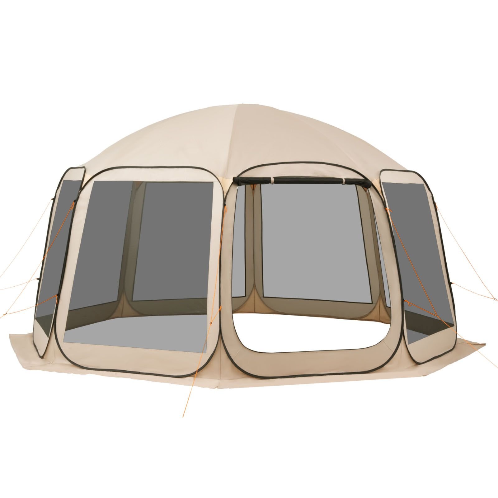 screen house tent 15 x 138 ft 12 15 person pop up screen tent portable screened in canopy with carry bag netting sides ground stakes for garden patio backyard outdoor activities beige.jpg