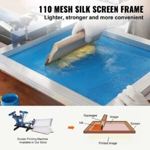 screen printing kit 3 pcs aluminum silk screen printing frames 5 glitters and screen printing squeegees and transparency films 6x108x1210x14inch 110 count mesh for diy t shirts printing 1.jpg