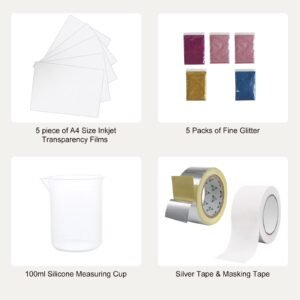 screen printing kit 3 pcs aluminum silk screen printing frames 5 glitters and screen printing squeegees and transparency films 6x108x1210x14inch 110 count mesh for diy t shirts printing 4.jpg