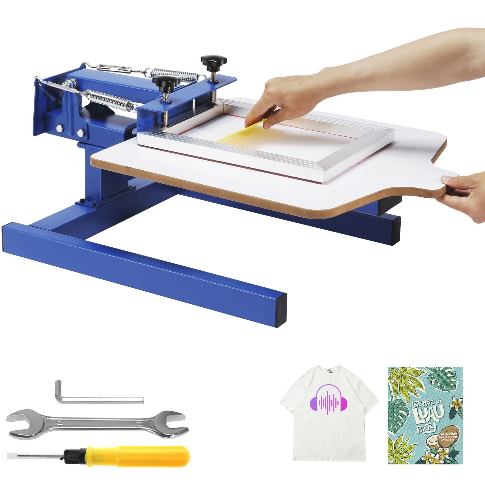 screen printing machine 1 color 1 station silk screen printing press 212x177in screen printing press double layer positioning pallet adjustable tension for t shirt diy printing.jpg
