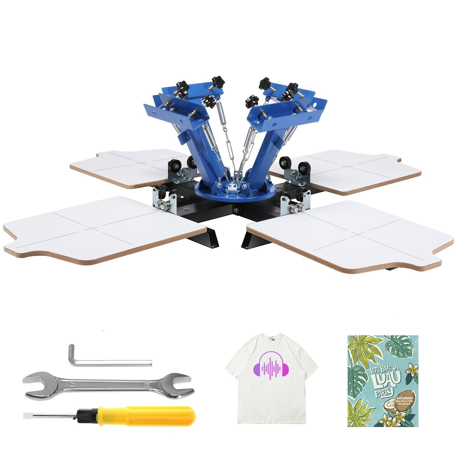 screen printing machine 4 color 4 station 360 rotable silk screen printing press 212x177in screen printing press double layer positioning pallet for t shirt diy printing.jpg