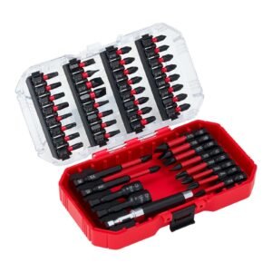 screwdriver bit set 45 piece magnetic phillips slotted square torx bit hex nut sockets extension rod with transparent storage case high strength s2 alloy steel blackened finish 5.jpg