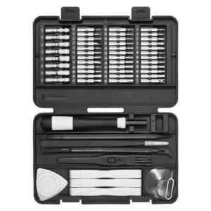 Screwdriver Set, 59-Piece Small Precision Screwdriver Set with Phillips, Flat Head, Torx, Pentalobe Bits, Tweezer for Men, Mini Cleaning Repair Tool Kit for iPhone, MacBook, Laptop, Computer