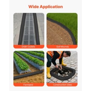 sediment filter sock, 4pcs erosion control socks dia. 5 in x 10 ft l coverage, polypropylene filler, flexible & efficient silt fence socks for storm water management, drainage protection