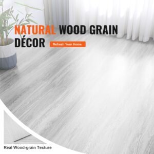 self adhesive vinyl floor tiles 36 x 6 inch 36 tiles 25mm thick peel stick light gray wood grain diy flooring for kitchen dining room bedrooms bathrooms easy for home decor 1.jpg
