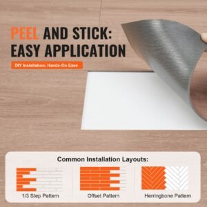 self adhesive vinyl floor tiles 36 x 6 inch 36 tiles 25mm thick peel stick natural wood grain diy flooring for kitchen dining room bedrooms bathrooms easy for home decor 4.jpg