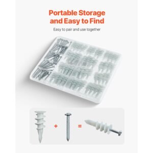 self drilling drywall anchors 100 pcs dry wall anchors and screws drywall anchors kit with screws no drill hole required nylon plastic wall anchors and heavy duty metal screws for drywall 5.jpg