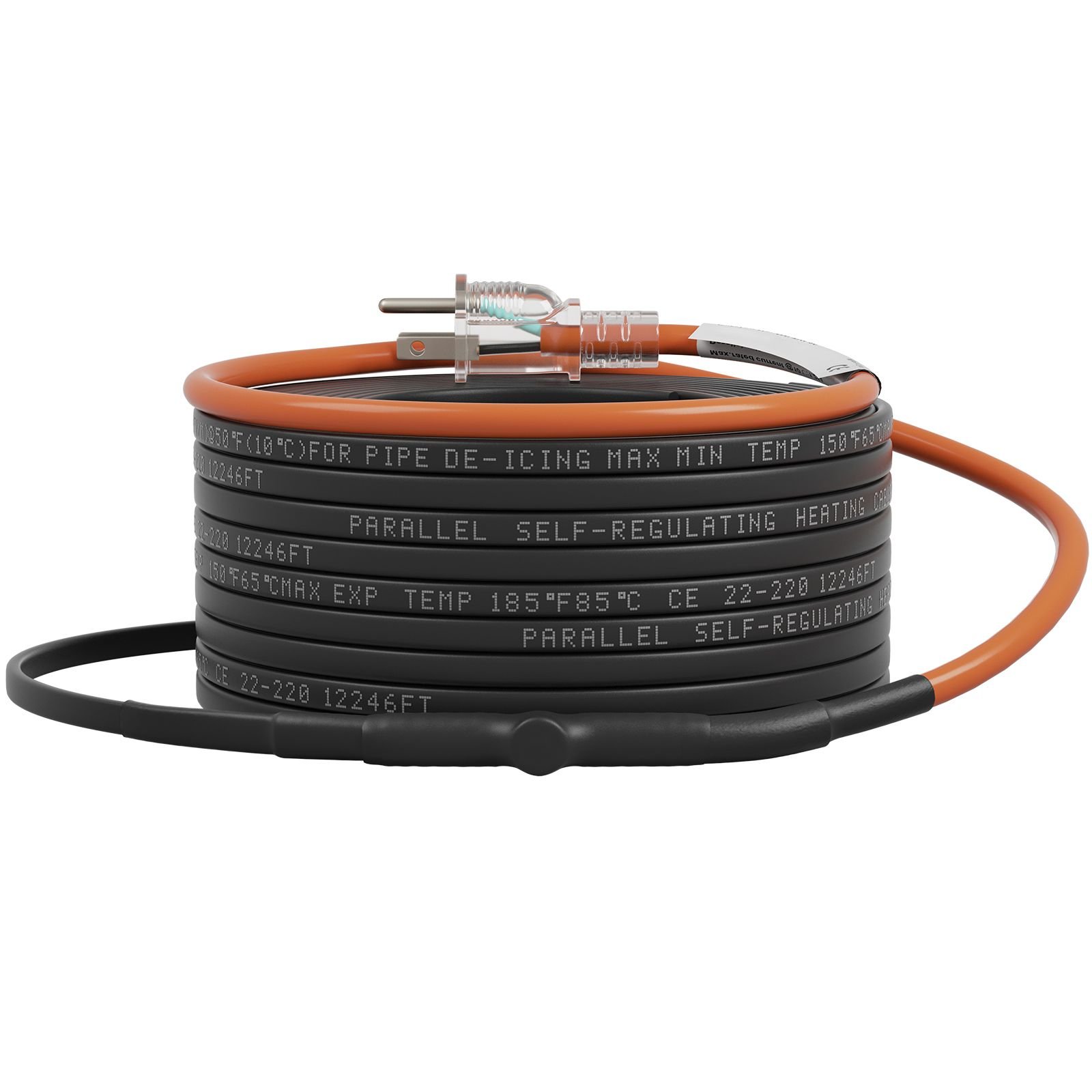 self regulating pipe heating cable, 120 feet 5w/ft heat tape for pipes freeze protection, protects pvc hose, metal and plastic pipe from freezing, 120v
