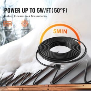 self regulating pipe heating cable 12ft 5wft heat tape for pipes roof snow melting de icing gutter and pipe freeze protection 2.jpg