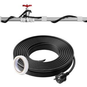 Self-Regulating Pipe Heating Cable, 60-feet 5W/ft Heat Tape for Pipes Freeze Protection, Protects PVC Hose, Metal and Plastic Pipe from Freezing, 120V