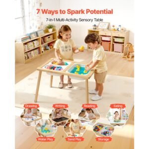 sensory table for toddlers wooden kids activity table with reversible double sided board storage bins and non slip feet for boys and girls playing sand and water drawing studying dining 1.jpg