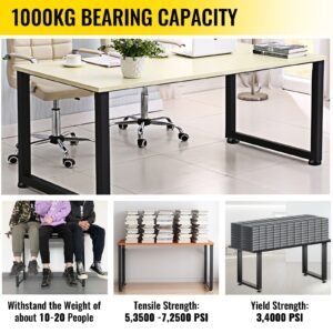 set of 2 steel table legs 28height 24wide dining table legs heavy duty 31 width box section square table legs 28x24x31 inch black color industrial country style metal dining legs 3.jpg