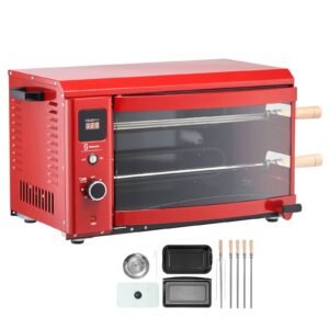 Shawarma Grill Machine, 2 Strings of Barbecue Capacity, Chicken Shawarma Cooker Machine, Electric Broiler Gyro Rotisserie Oven Doner Kebab Machine, for Home Restaurant Kitchen Parties