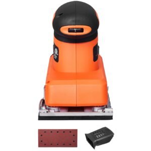 Sheet Sander, 1/2 Sheet 2.5A Electric Sander for Woodworking, Max. 12000RPM Variable Speed Sheet Finishing Sander with Sandpaper and Dust Box for Wood Polishing Sanding