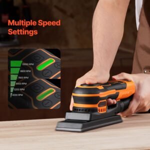 sheet sander 38 sheet 3a ec brushless sander max 10000rpm variable speed sheet finishing sander with 10pcs sandpapers and vacuum cleaner adapter for woodworking 2.jpg