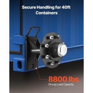 shipping container wheels 8 lug wheels kit, heavy duty shipping container axle with ratchet tie down moves 20 ft 40 ft, secure transport for dock, warehouse, construction site, black