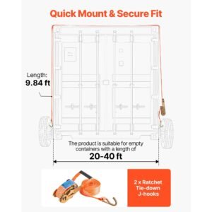 shipping container wheels 8 lug wheels kit, heavy duty shipping container axle with ratchet tie down moves 20 ft 40 ft, secure transport for dock, warehouse, construction site, black