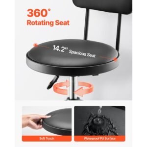 shop stool with backrest pneumatic garage seatwork stool with 300 lbs capacity adjustable height roller creeper seat 360 swivel padded workshop stool for garage shop auto repair black 4.jpg