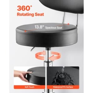 shop stool with backrest pneumatic garage seatwork stool with wheels 300 lbs load adjustable roller creeper seat 360 swivel padded workshop stool for garage shop auto repair black 4.jpg