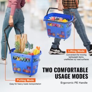 shopping baskets 6pcs 39l shopping carts with handles plastic rolling shopping basket with wheels large portable shopping basket set for supermarkets retail stores grocery shopping blue 3.jpg