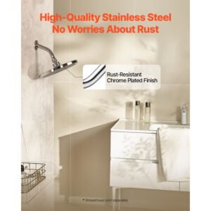 shower arm with flange 6 inches wall mounted stainless steel shower head arm extender chrome finish ptfe tape g12 universal thread connector compatible for fixed handheld showerhead 1.jpg