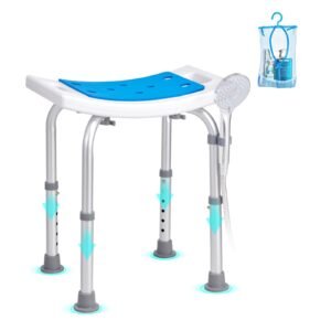 Shower Chair, Adjustable Height Shower Stool, Shower Seat for Inside Shower or Tub, Non-Slip Bench Bathtub Stool Seat for Elderly Disabled Handicap, 350 LBS Capacity