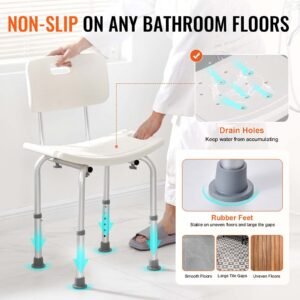 shower chair shower seat with back adjustable height shower stool shower chair for inside shower bathtub non slip bathroom bench bath chair for elderly disabled handicap 350 lbs capacity 11.jpg