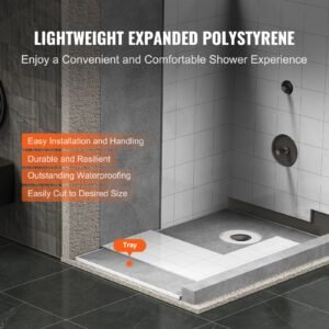 shower curb kit 60x38 shower pan kit with 63 offset drain lightweight eps shower installation kits with 2 waterproof cloths shower pan slope sticks fit for bathroom 3.jpg