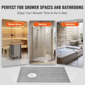 shower curb kit 60x38 shower pan kit with 63 offset drain lightweight eps shower installation kits with 2 waterproof cloths shower pan slope sticks fit for bathroom 5.jpg